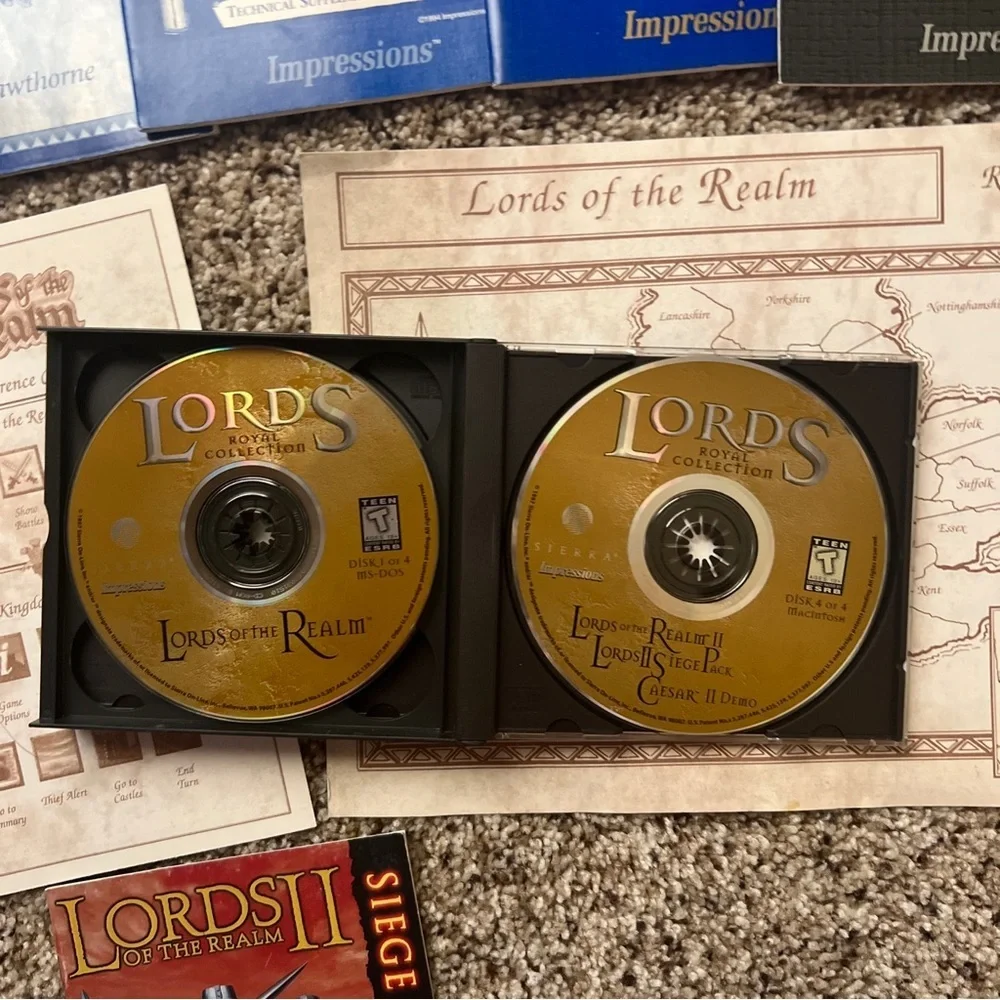 Lords Royal Collection 4 Disc Set Map 5 Manuals Reference Card PC Game